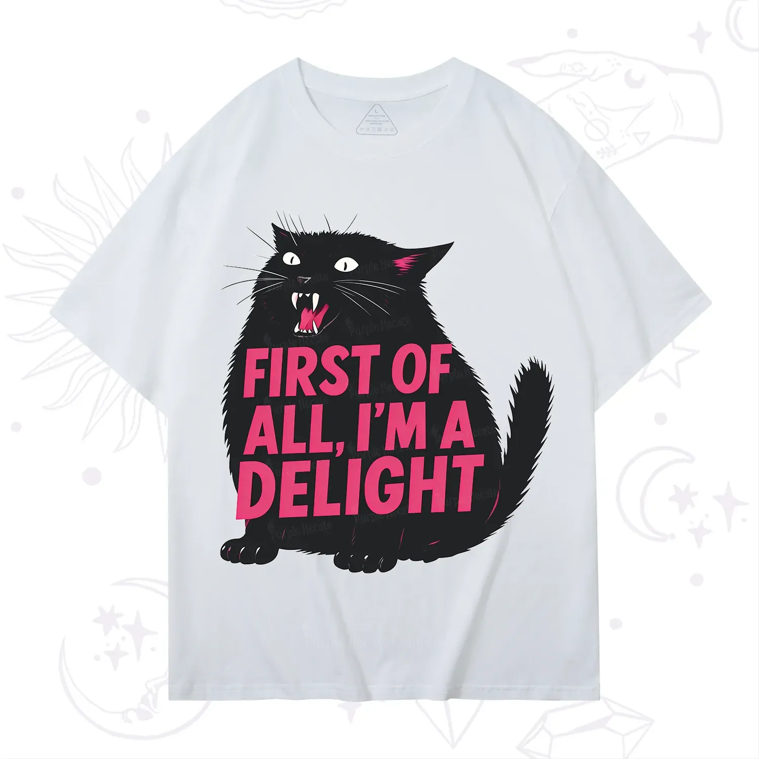 Purplehecate First Of All I'm A Delight Cat T-Shirt