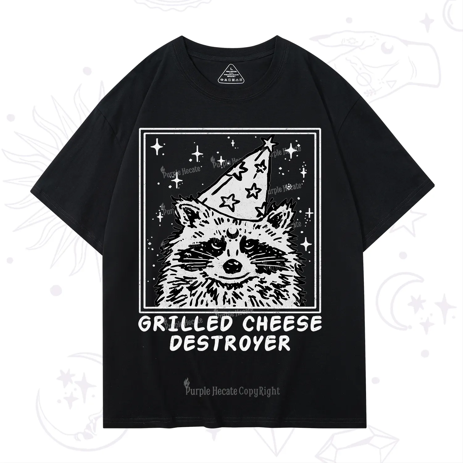 Purplehecate Grilled Cheese Destroyer Raccoon T-Shirt