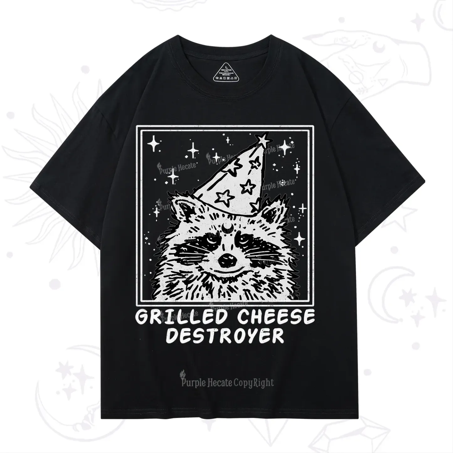 Purplehecate Grilled Cheese Destroyer Raccoon T-Shirt