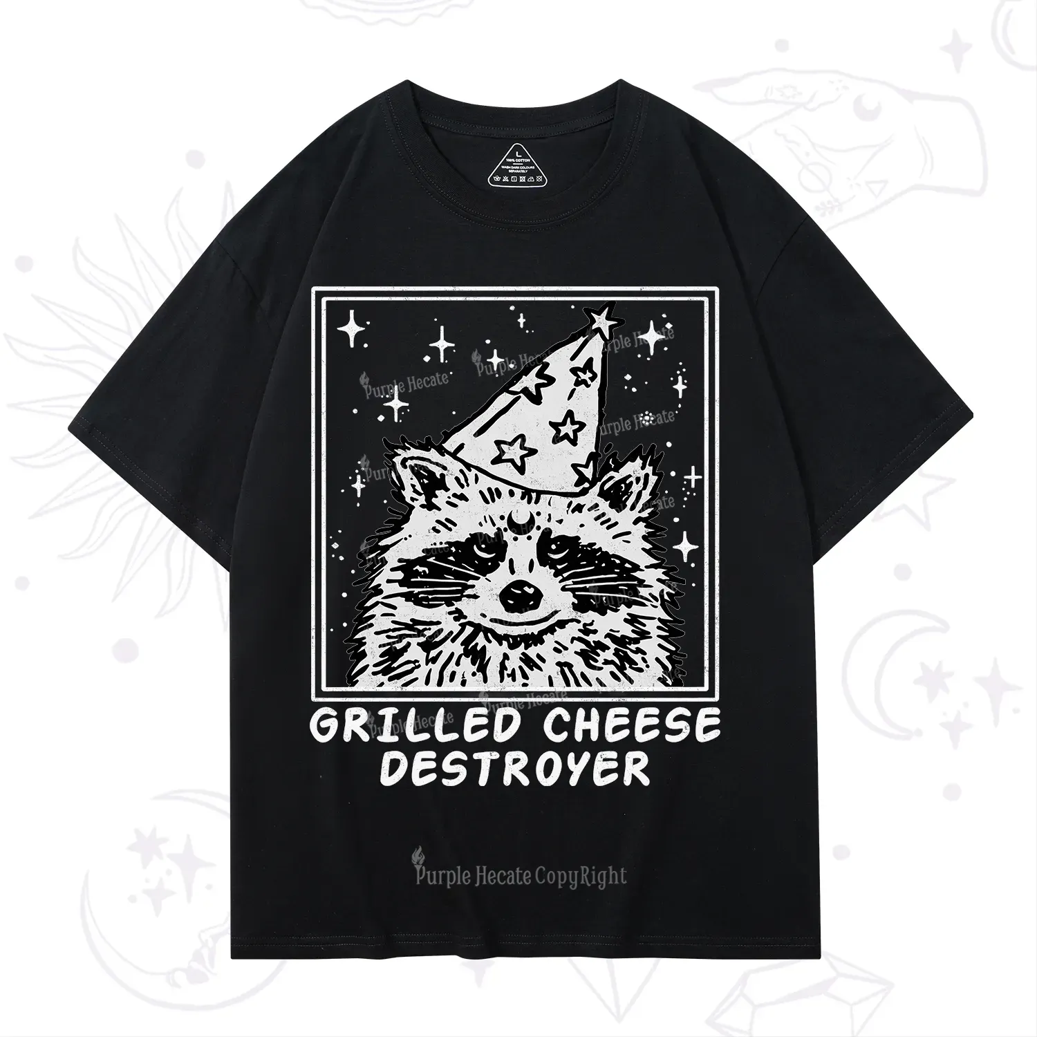 Purplehecate Grilled Cheese Destroyer Raccoon T-Shirt