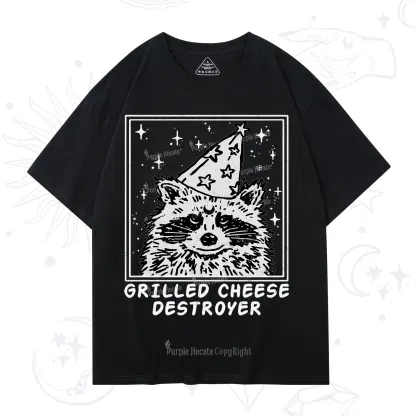 Purplehecate Grilled Cheese Destroyer Raccoon T-Shirt