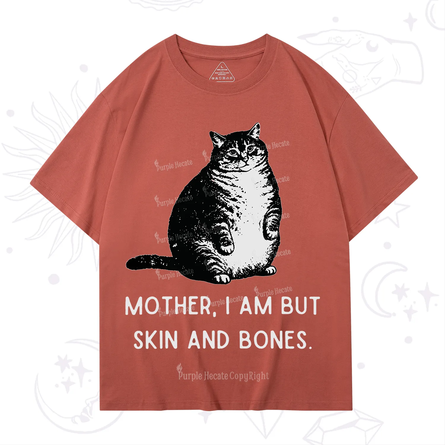 Purplehecate Cat Mother I Am But Skin And Bones T-Shirt