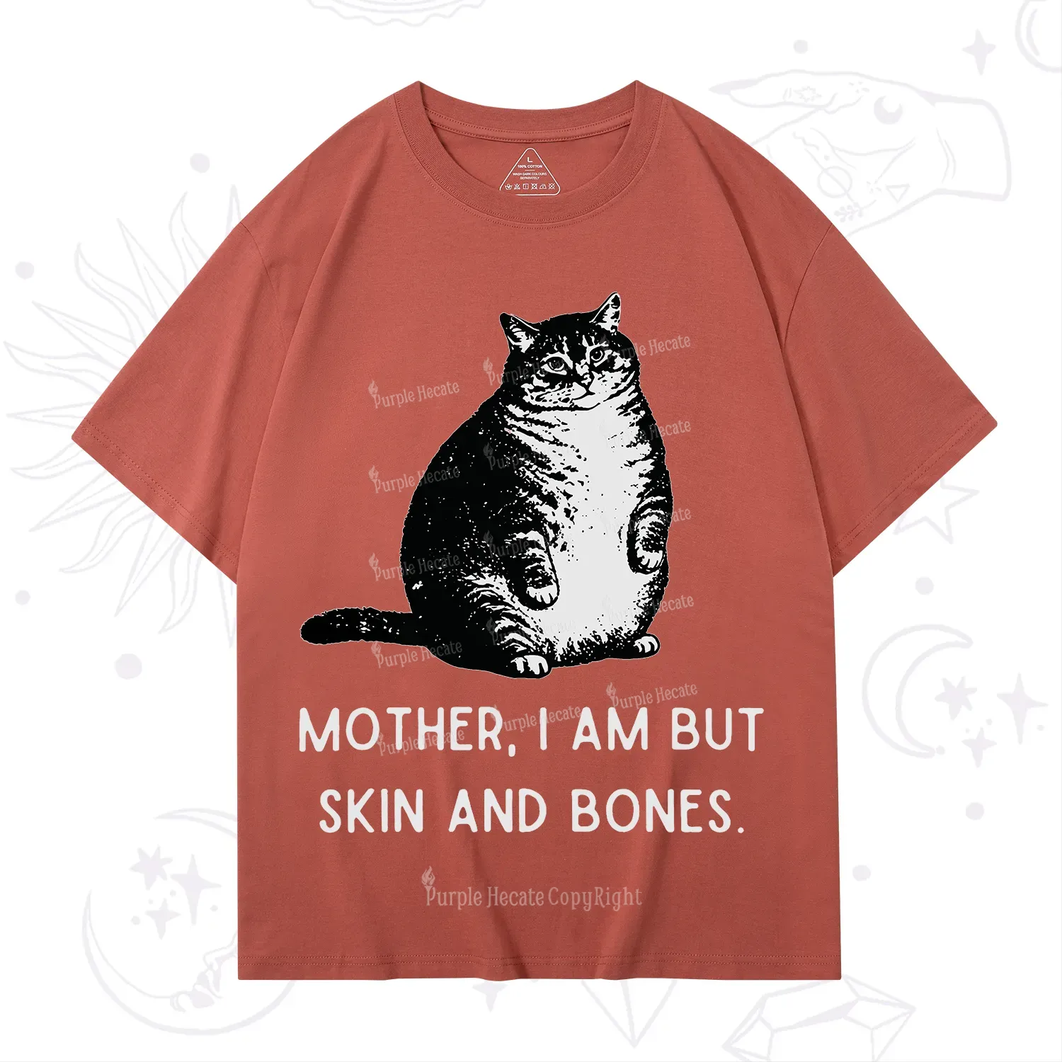 Purplehecate Cat Mother I Am But Skin And Bones T-Shirt