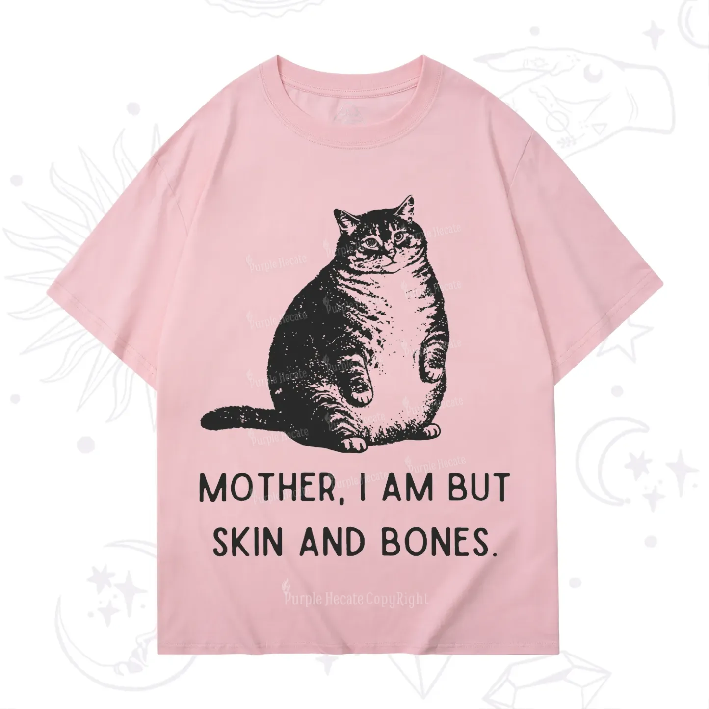 Purplehecate Cat Mother I Am But Skin And Bones T-Shirt