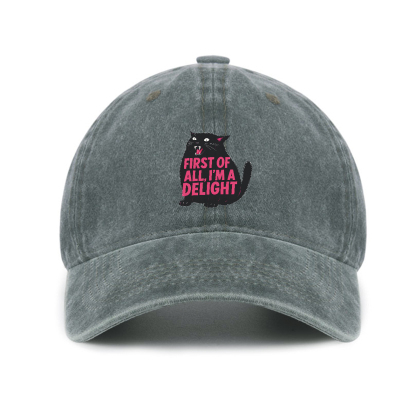 Purplehecate First Of All I'm A Delight Cat Baseball Cap