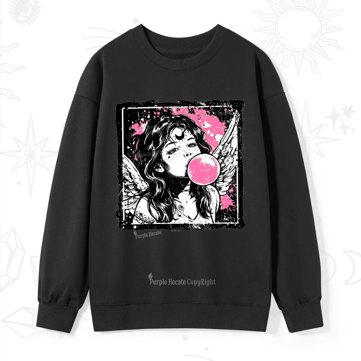 Purplehecate Grunge Angel with Bubblegum Sweatshirt
