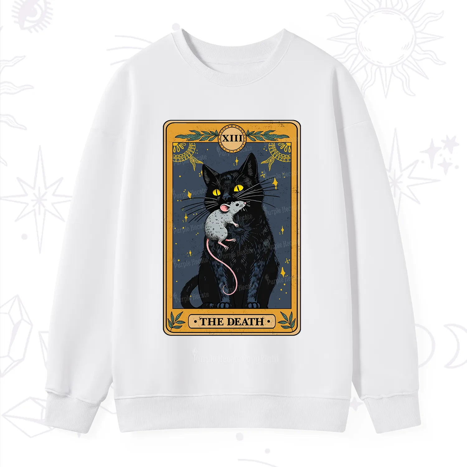 Purplehecate The Death Tarot Cat Sweatshirt