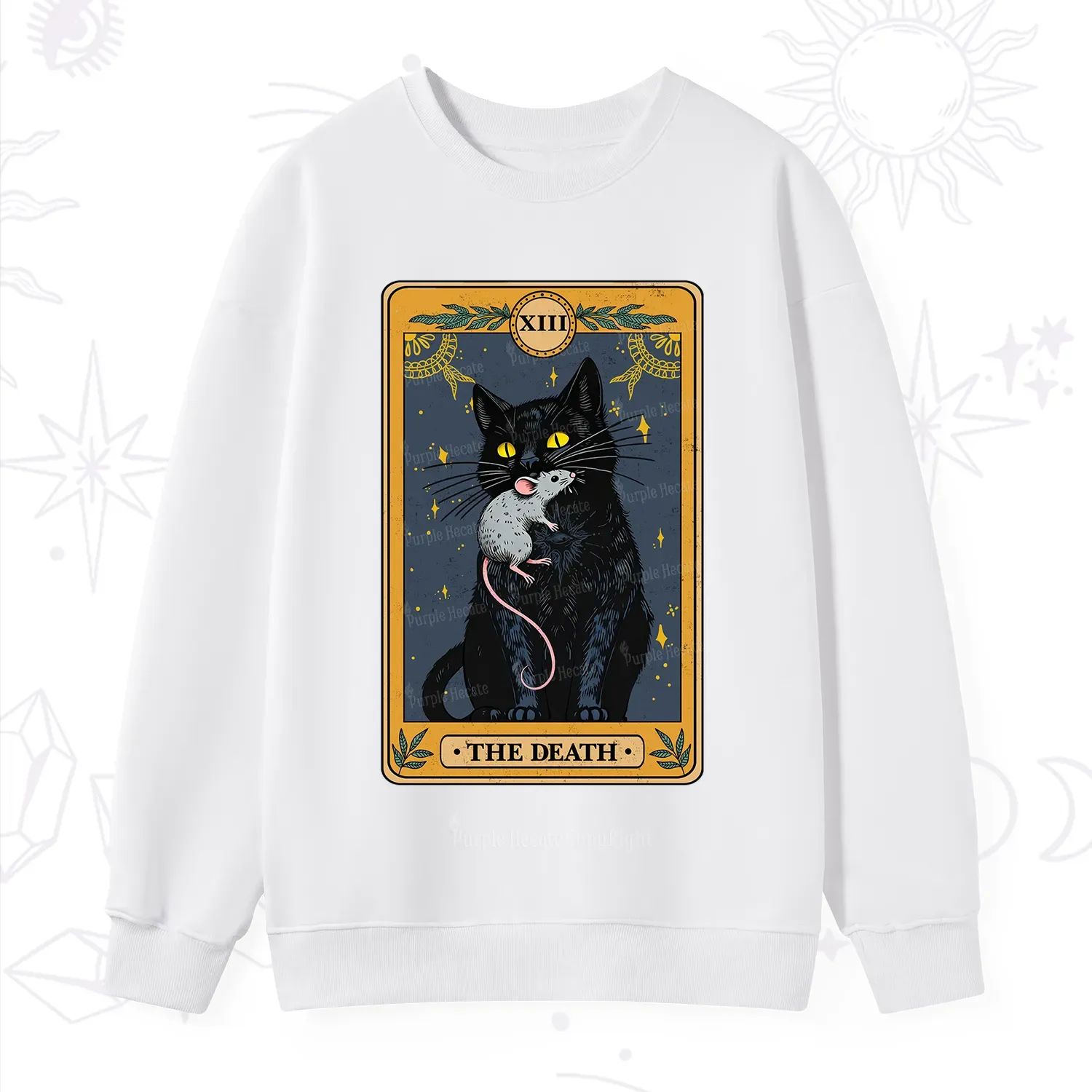 Purplehecate The Death Tarot Cat Sweatshirt