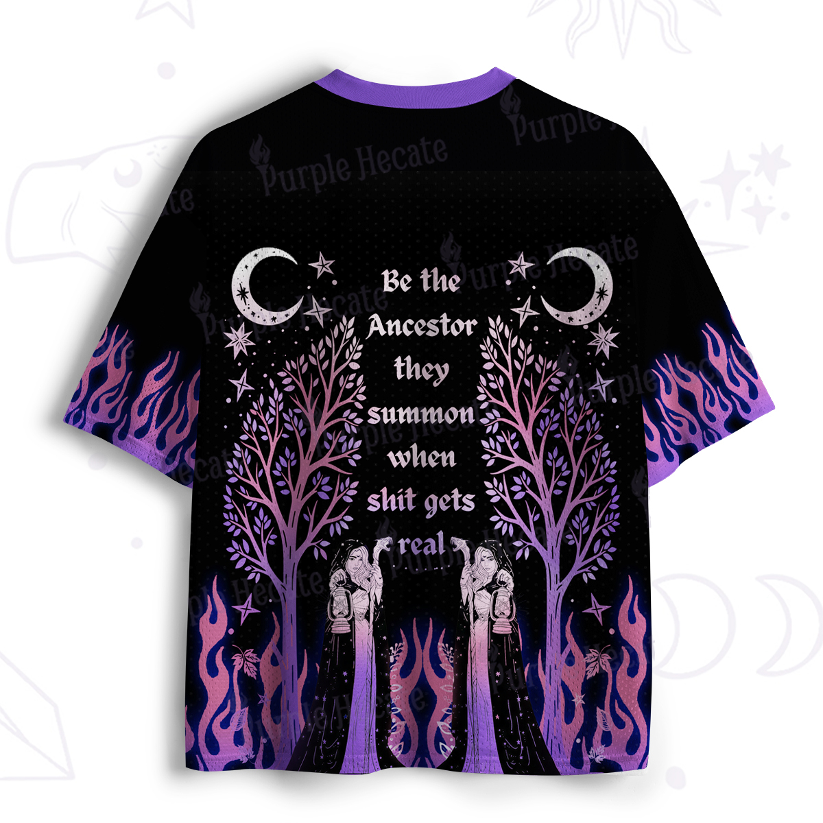 Purplehecate Be the Ancestor Witch Flame Mesh Jersey