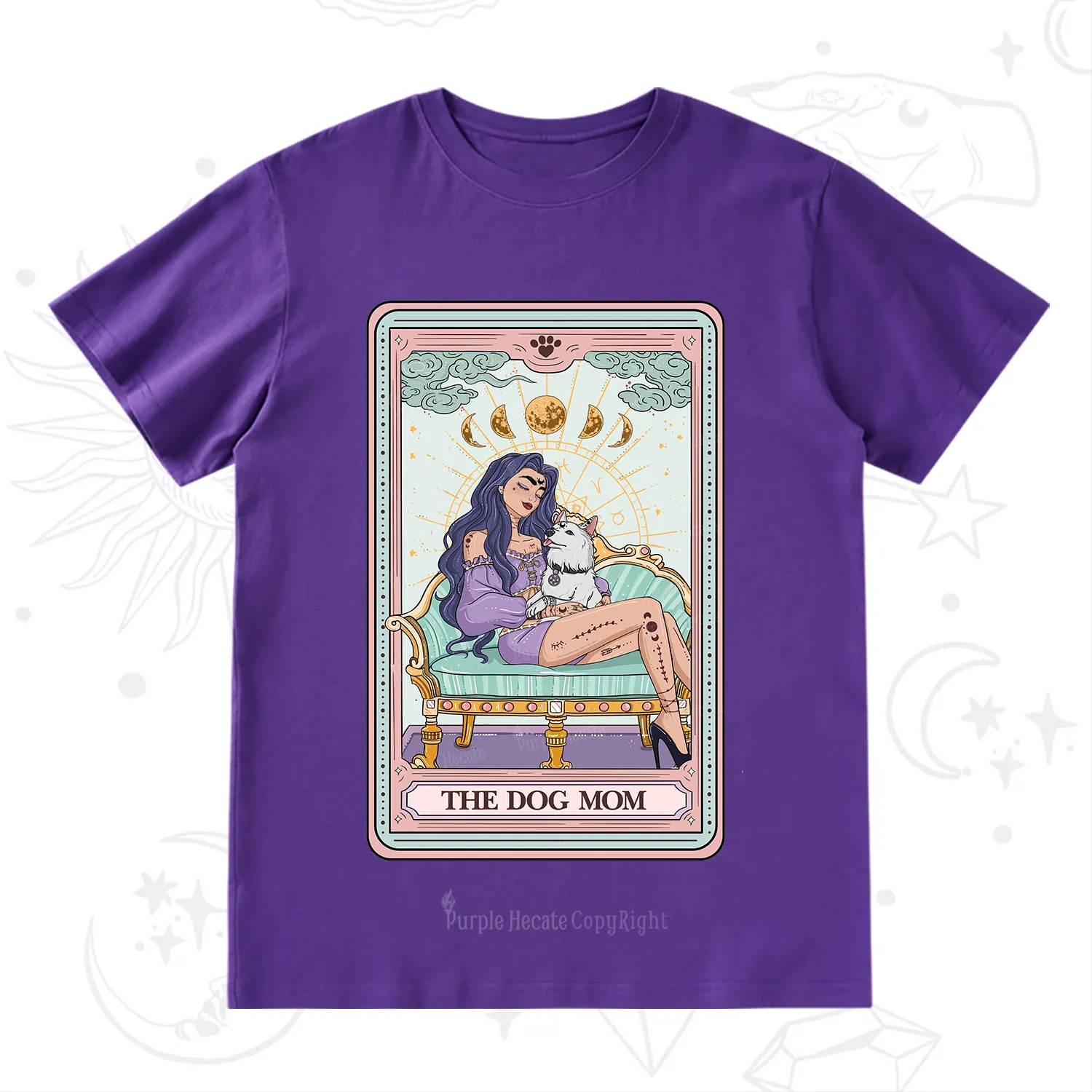Purplehecate The Dog Mom Tarot Card T-Shirt