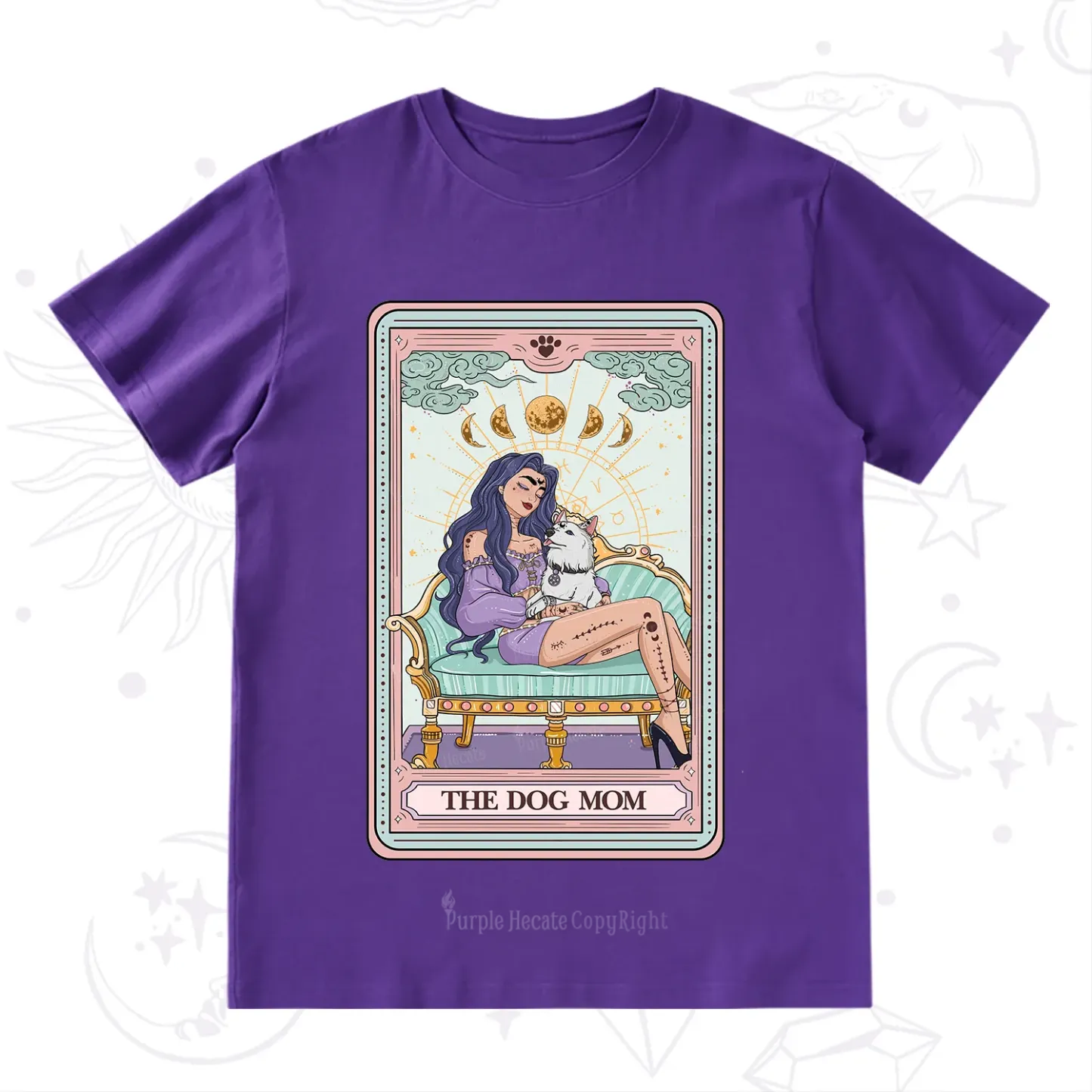 Purplehecate The Dog Mom Tarot Card T-Shirt
