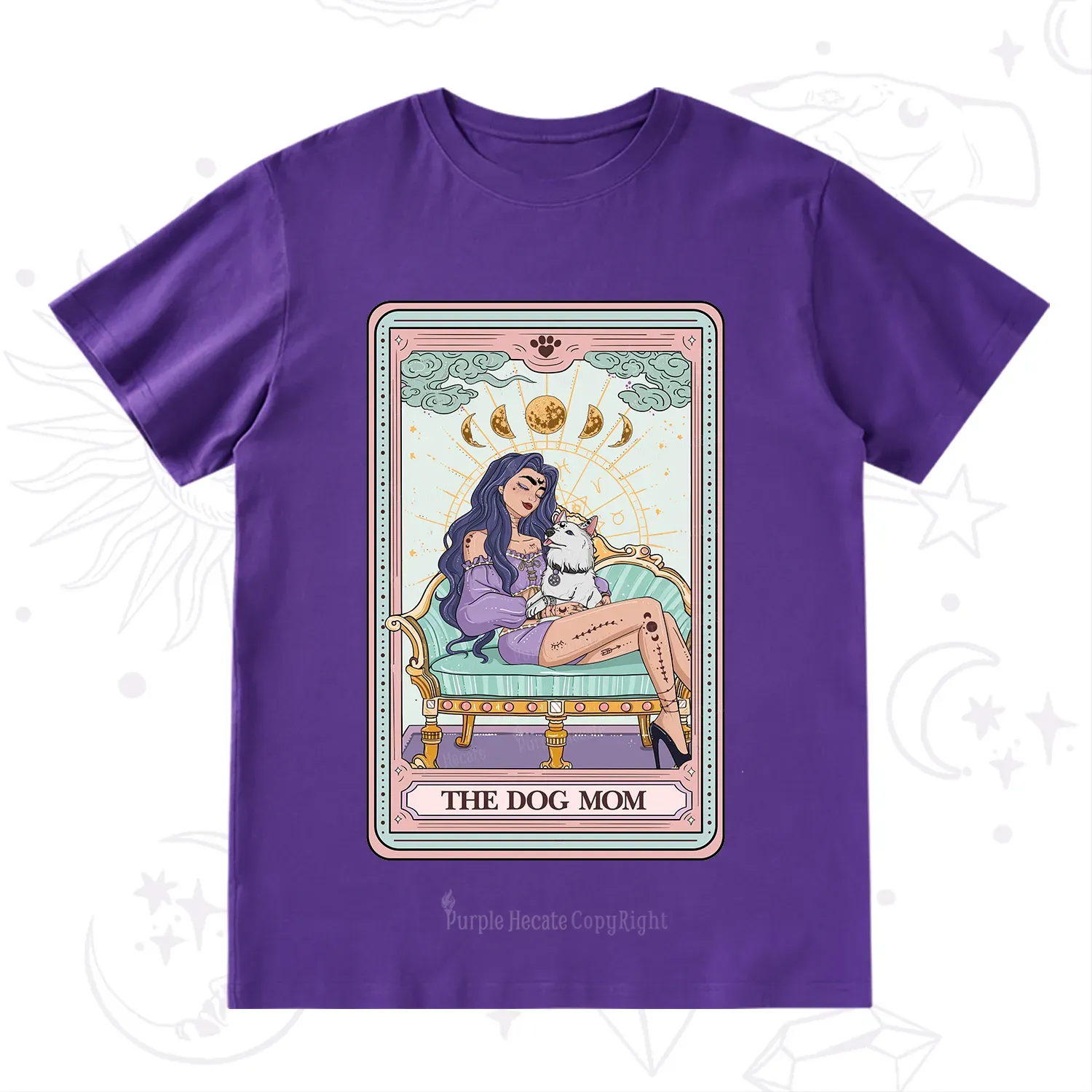 Purplehecate The Dog Mom Tarot Card T-Shirt
