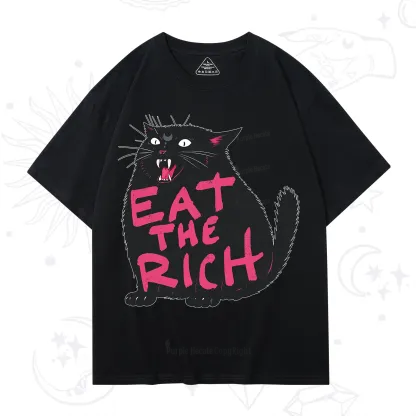 Purplehecate Eat The Rich Cat T-Shirt