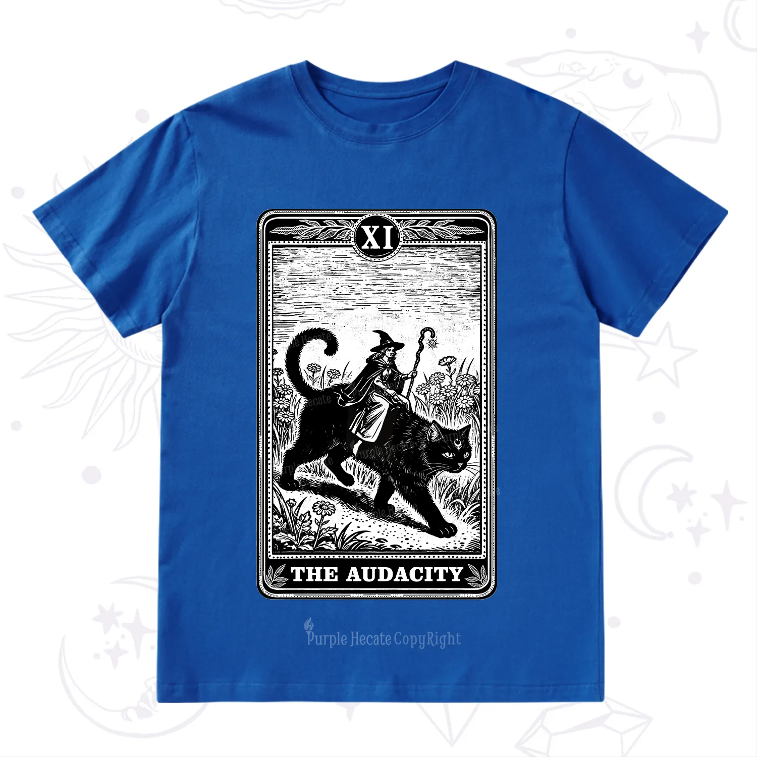 Purplehecate The Audacity Wizard Cat Tarot T-Shirt