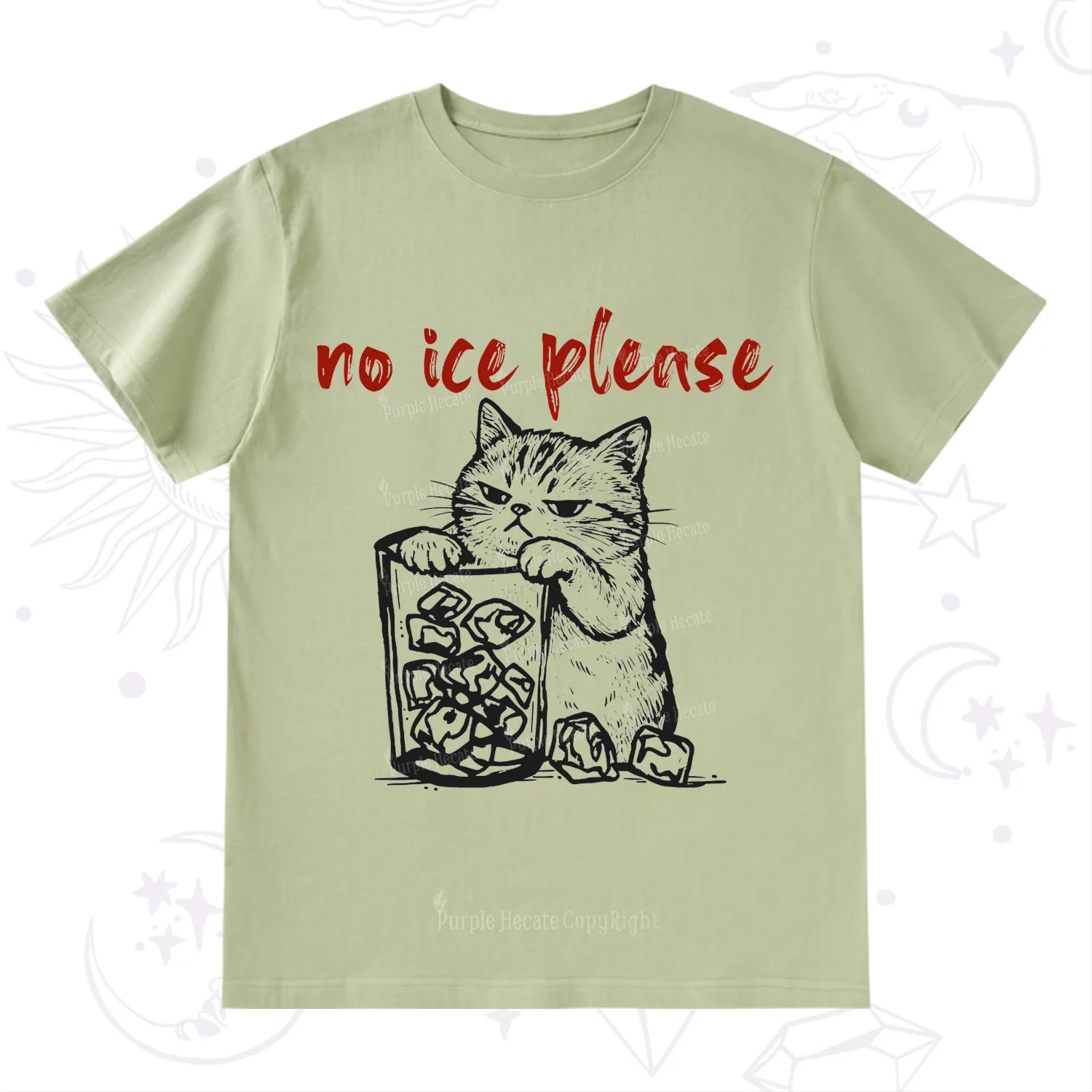 Purplehecate No Ice Please Cat T-Shirt