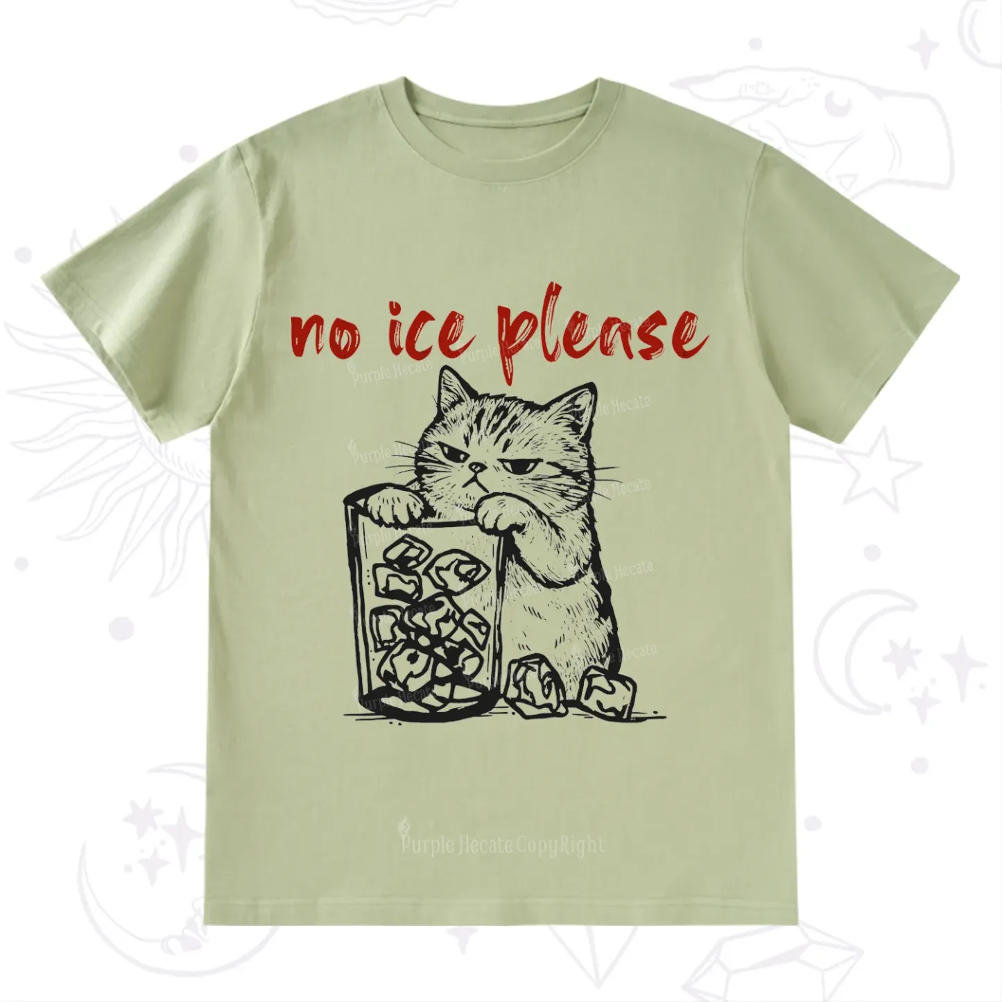 Purplehecate No Ice Please Cat T-Shirt
