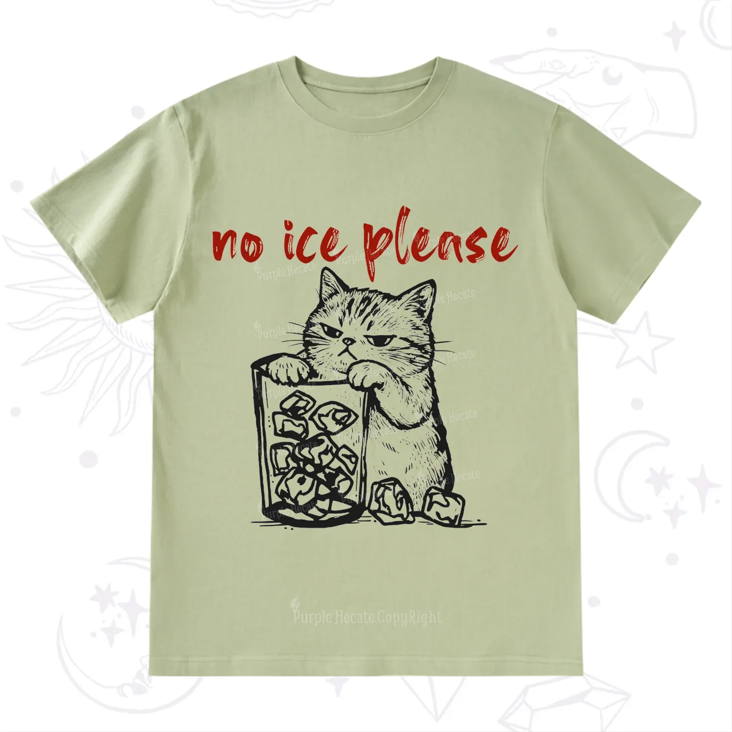 Purplehecate No Ice Please Cat T-Shirt