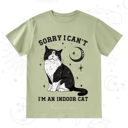 Purplehecate Sorry I Can't Go I'm an Indoor Cat T-Shirt