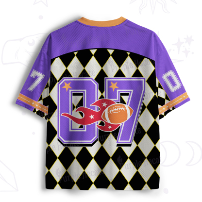 Purplehecate Purple Harlequin Gridiron Football Mesh Jersey