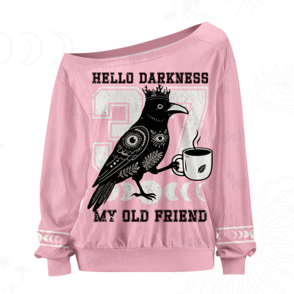 Purplehecate Hello Darkness My Old Friend Off The Shoulder Graphic Jersey