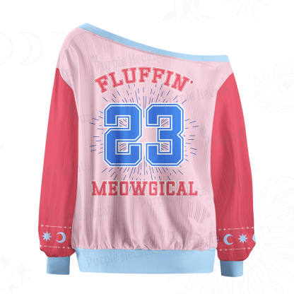 Purplehecate Fluffin Meowgical Off The Shoulder Graphic Jersey