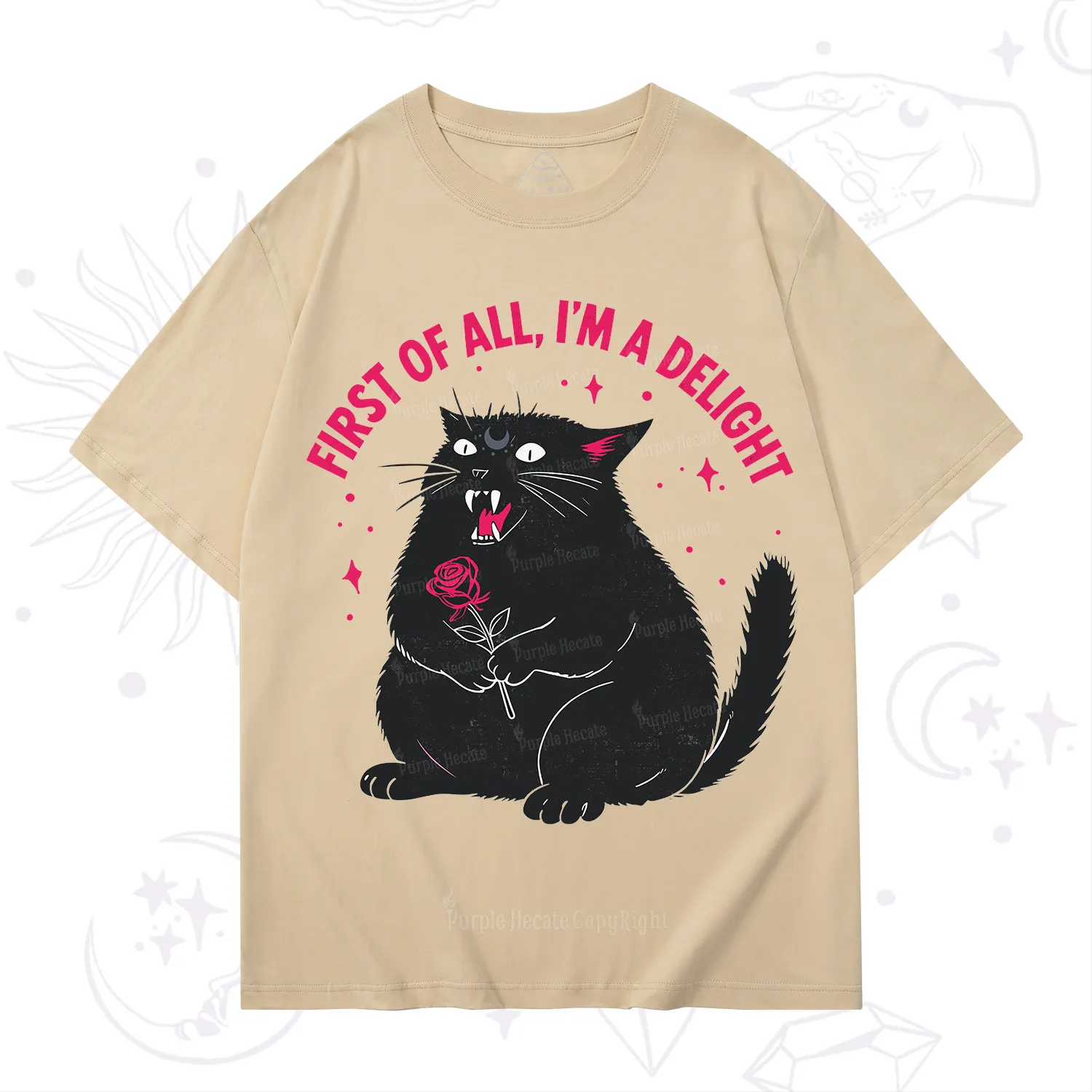 Purplehecate First Of All I'm A Delight Cat T-Shirt