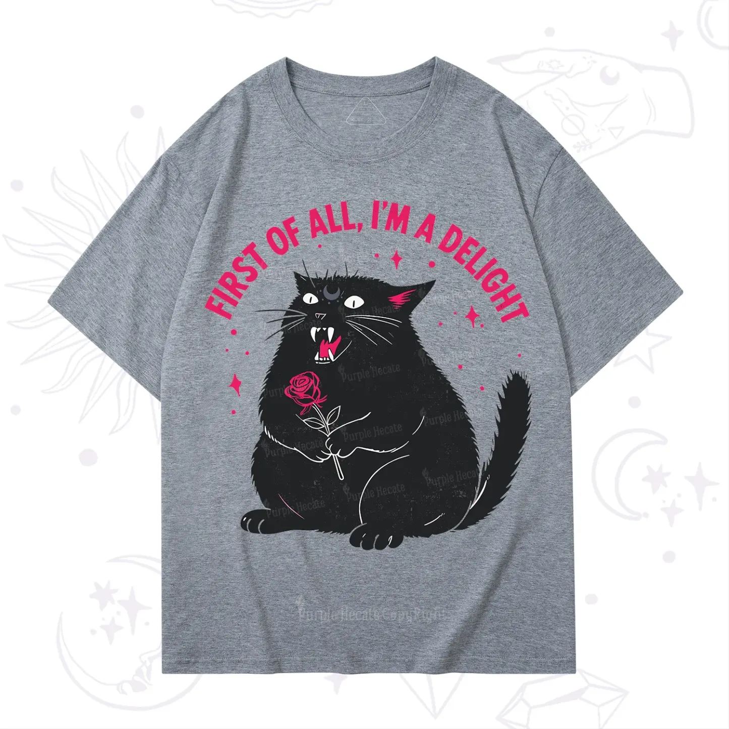 Purplehecate First Of All I'm A Delight Cat T-Shirt