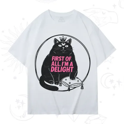 Purplehecate Black Cat First Of All I'm A Delight T-Shirt