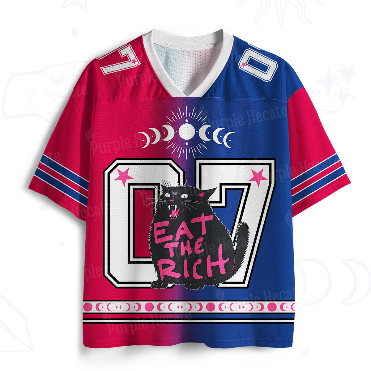 Purplehecate Eat The Rich Cat Mesh Jersey