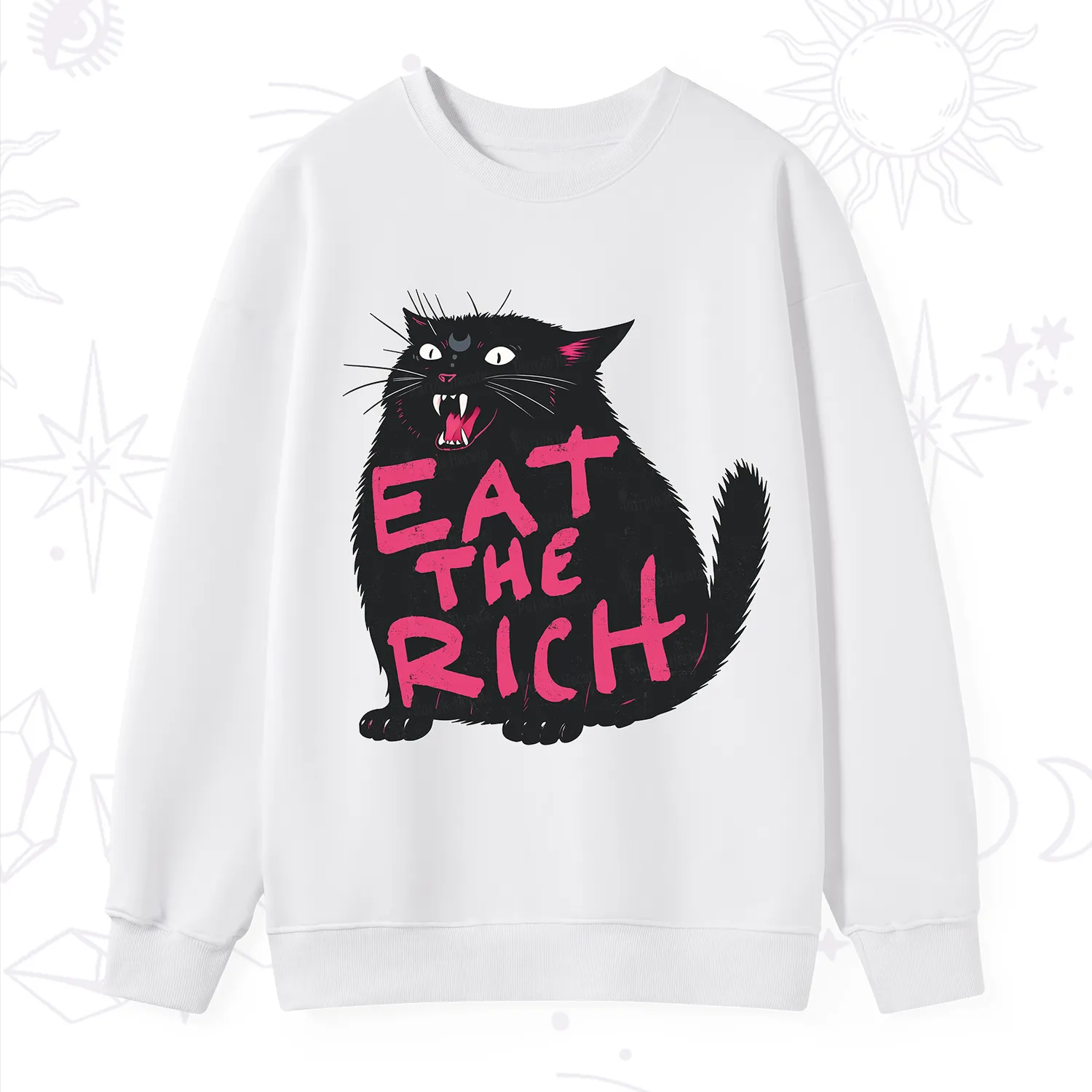 Purplehecate Eat The Rich Cat Sweatshirt