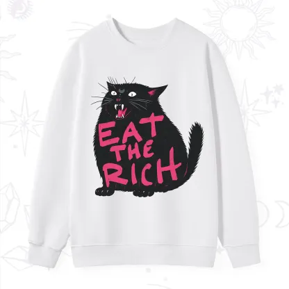 Purplehecate Eat The Rich Cat Sweatshirt