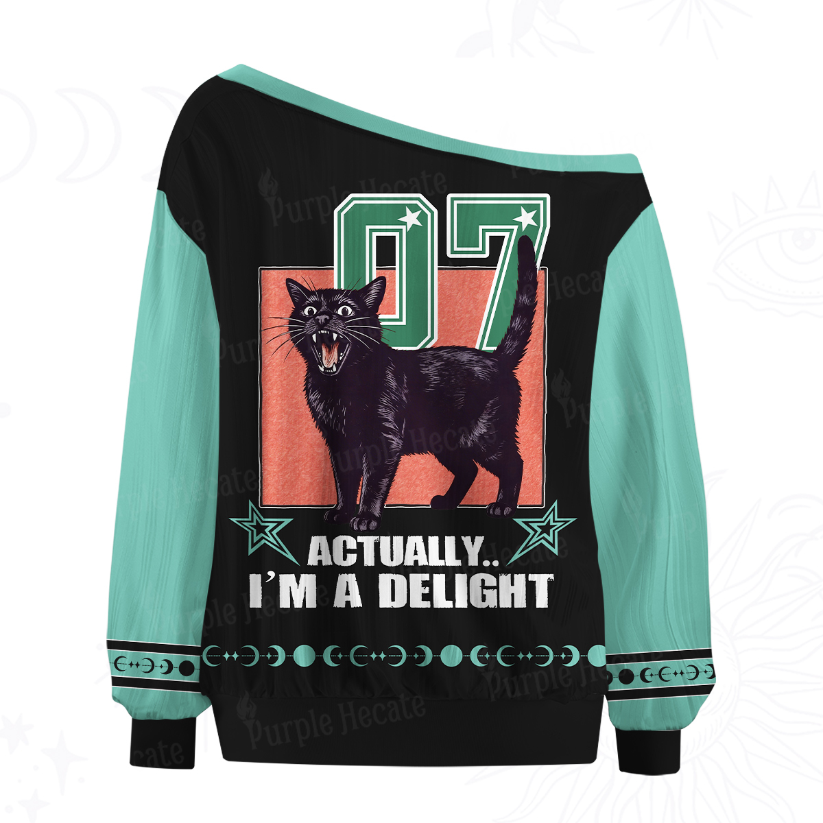 Purplehecate Actually Im a Delight Off The Shoulder Graphic Jersey