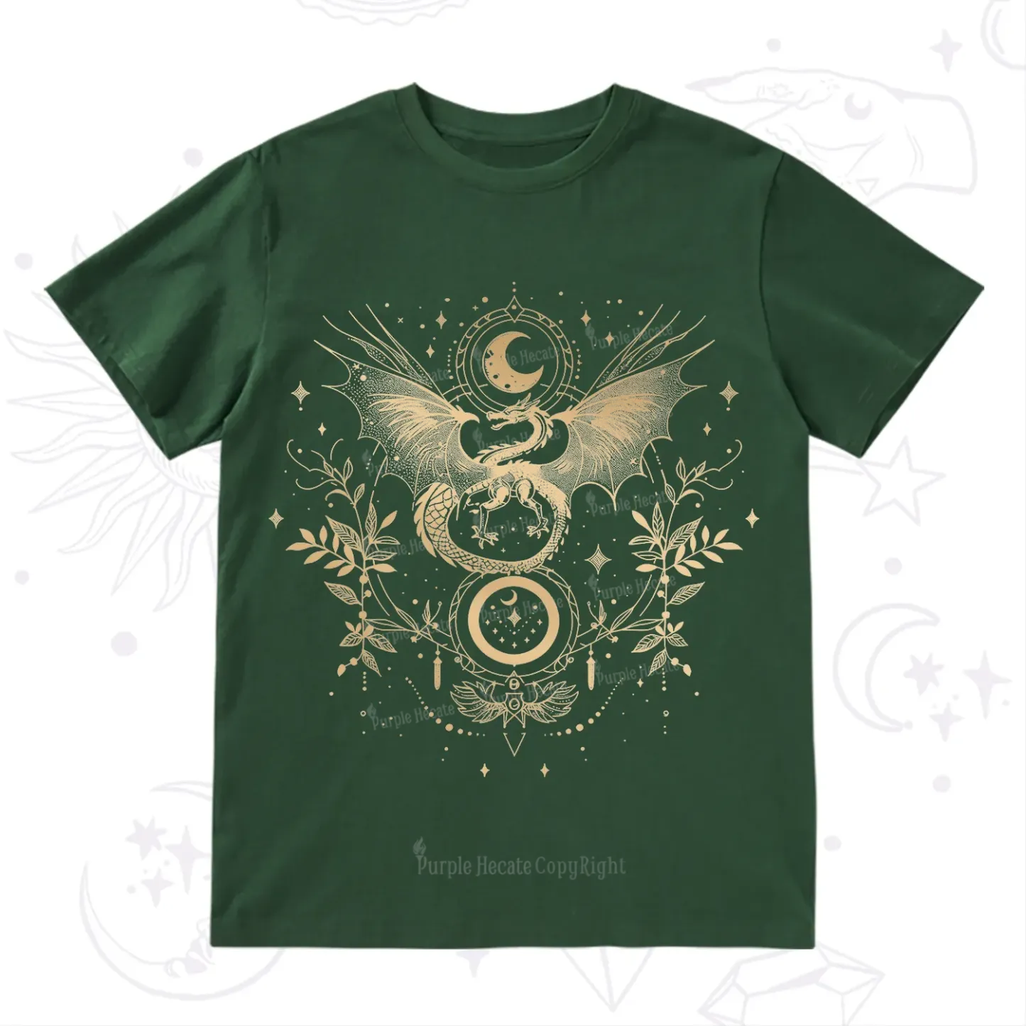 Purplehecate Celestial Dragon Moon Phase T-Shirt