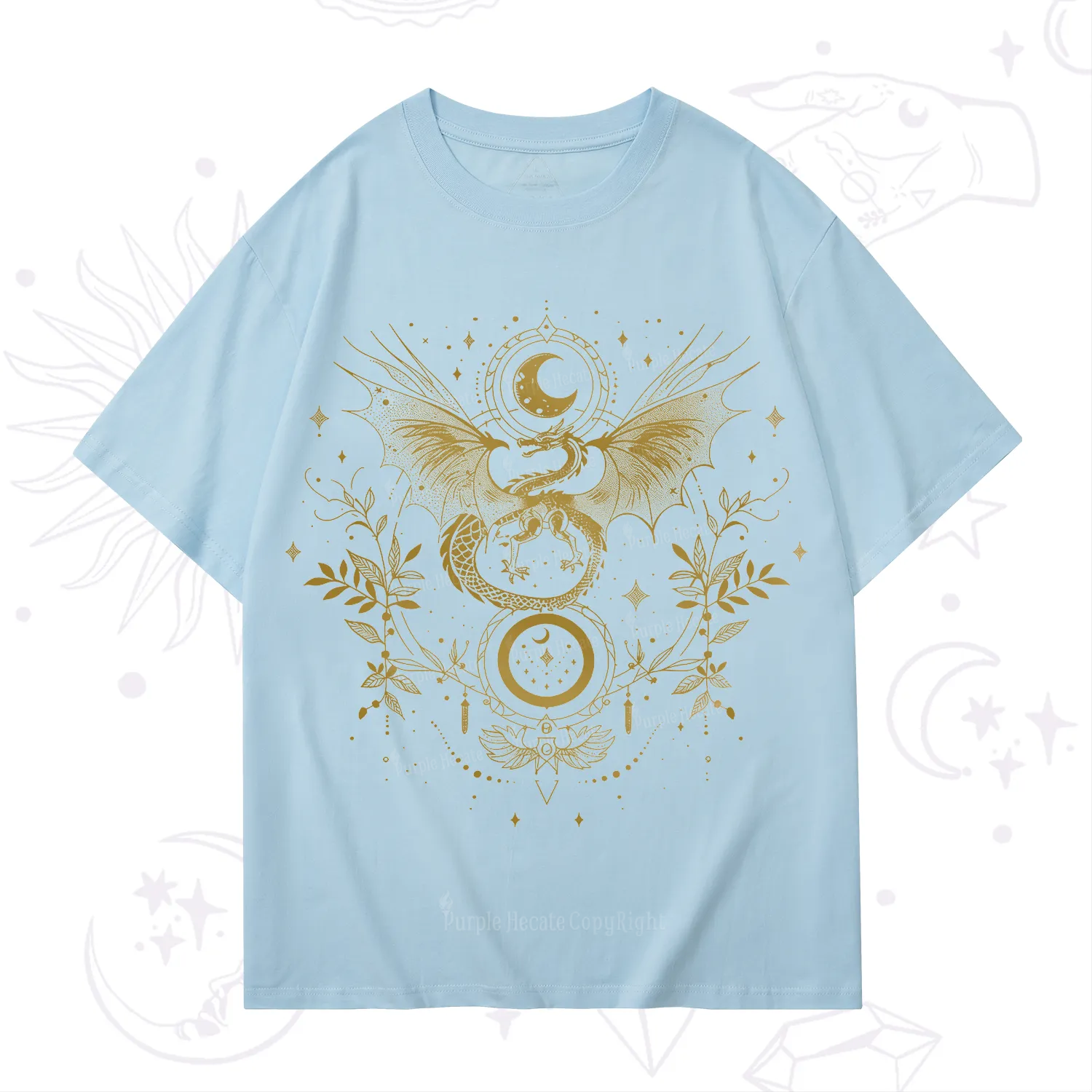 Purplehecate Celestial Dragon Moon Phase T-Shirt