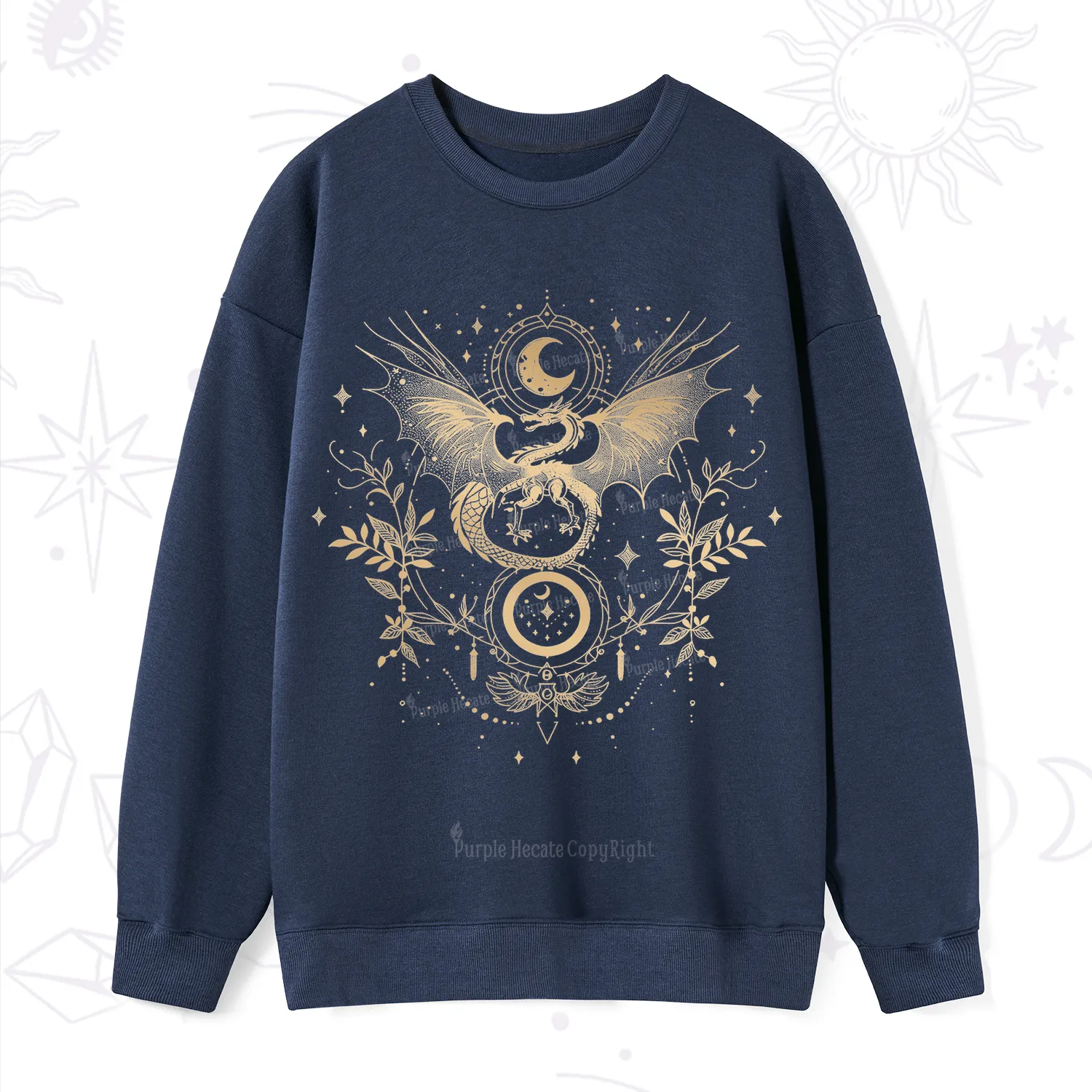 Purplehecate Celestial Dragon Moon Phase Sweatshirt