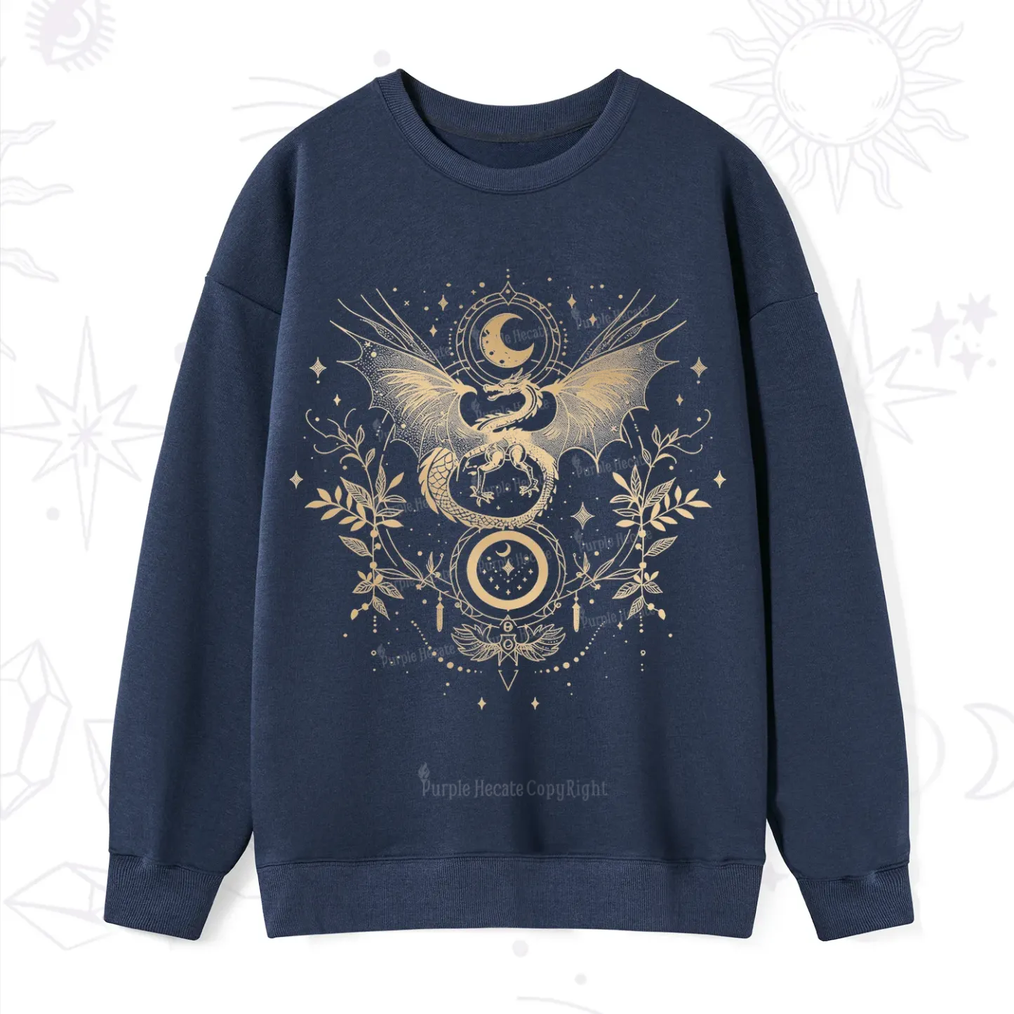 Purplehecate Celestial Dragon Moon Phase Sweatshirt