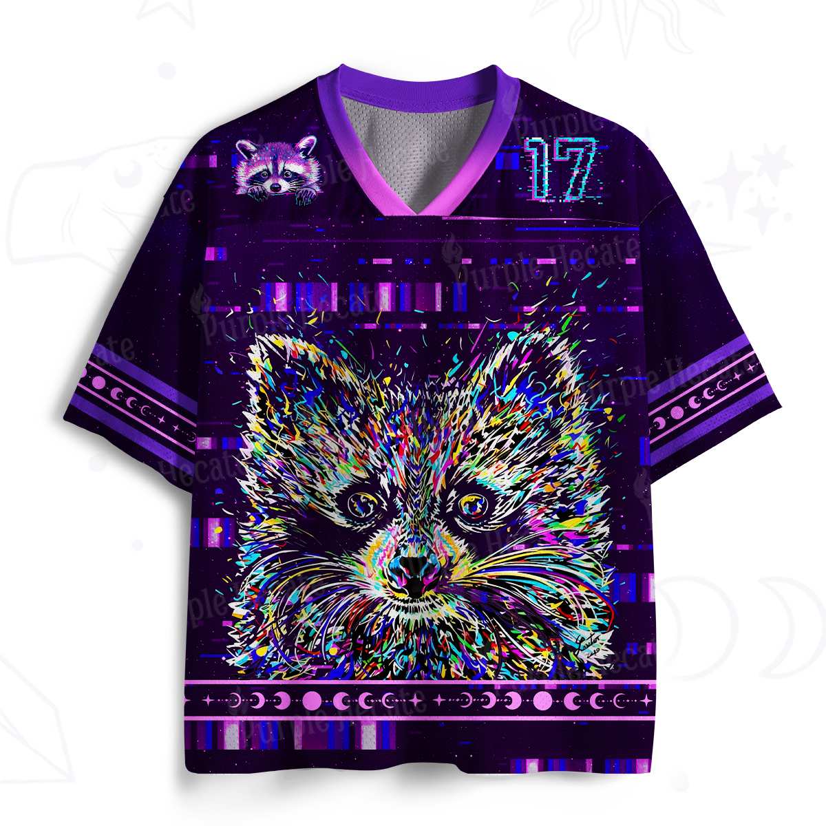Purplehecate Neon Punk Raccoon Mesh Jersey