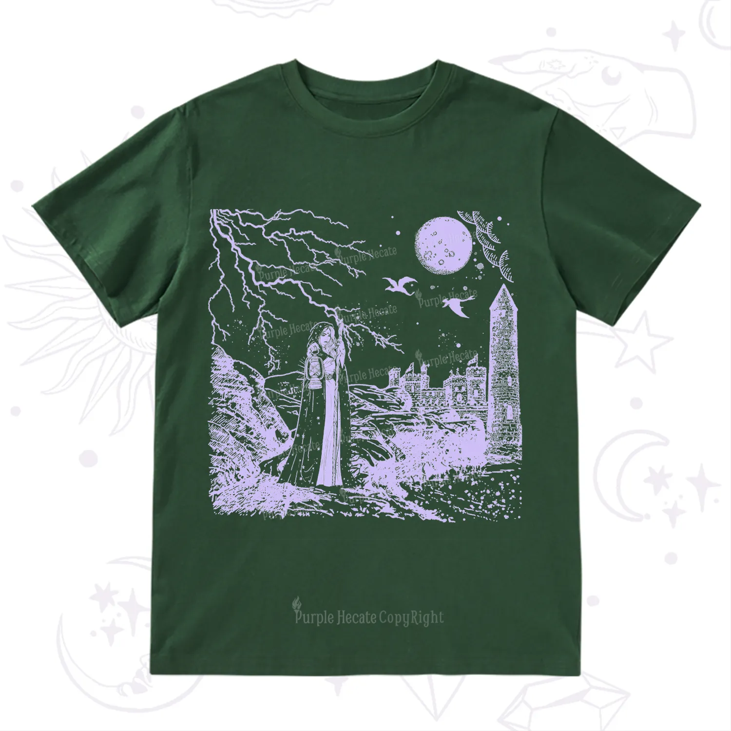 Purplehecate Black Moon Witch Spell Casting T-Shirt