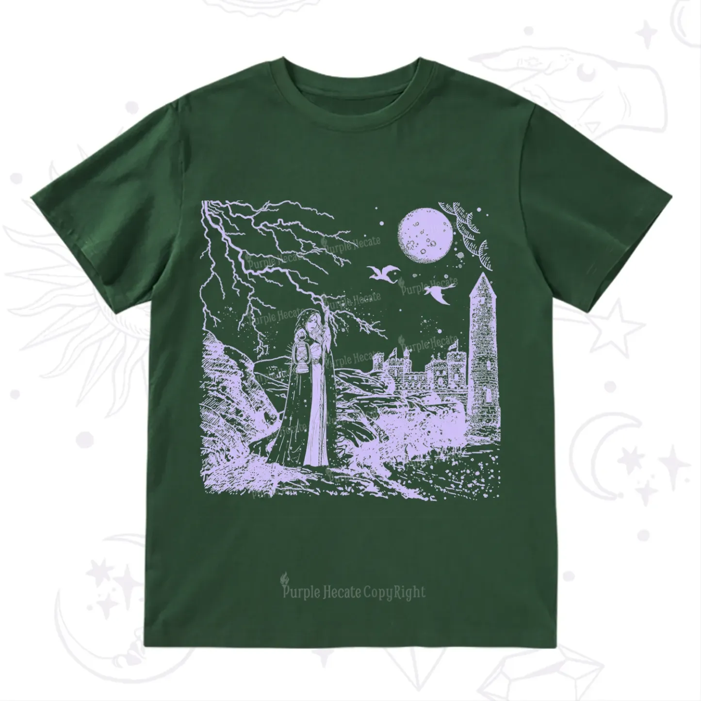 Purplehecate Black Moon Witch Spell Casting T-Shirt