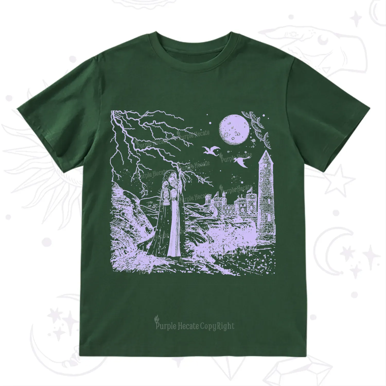 Purplehecate Black Moon Witch Spell Casting T-Shirt
