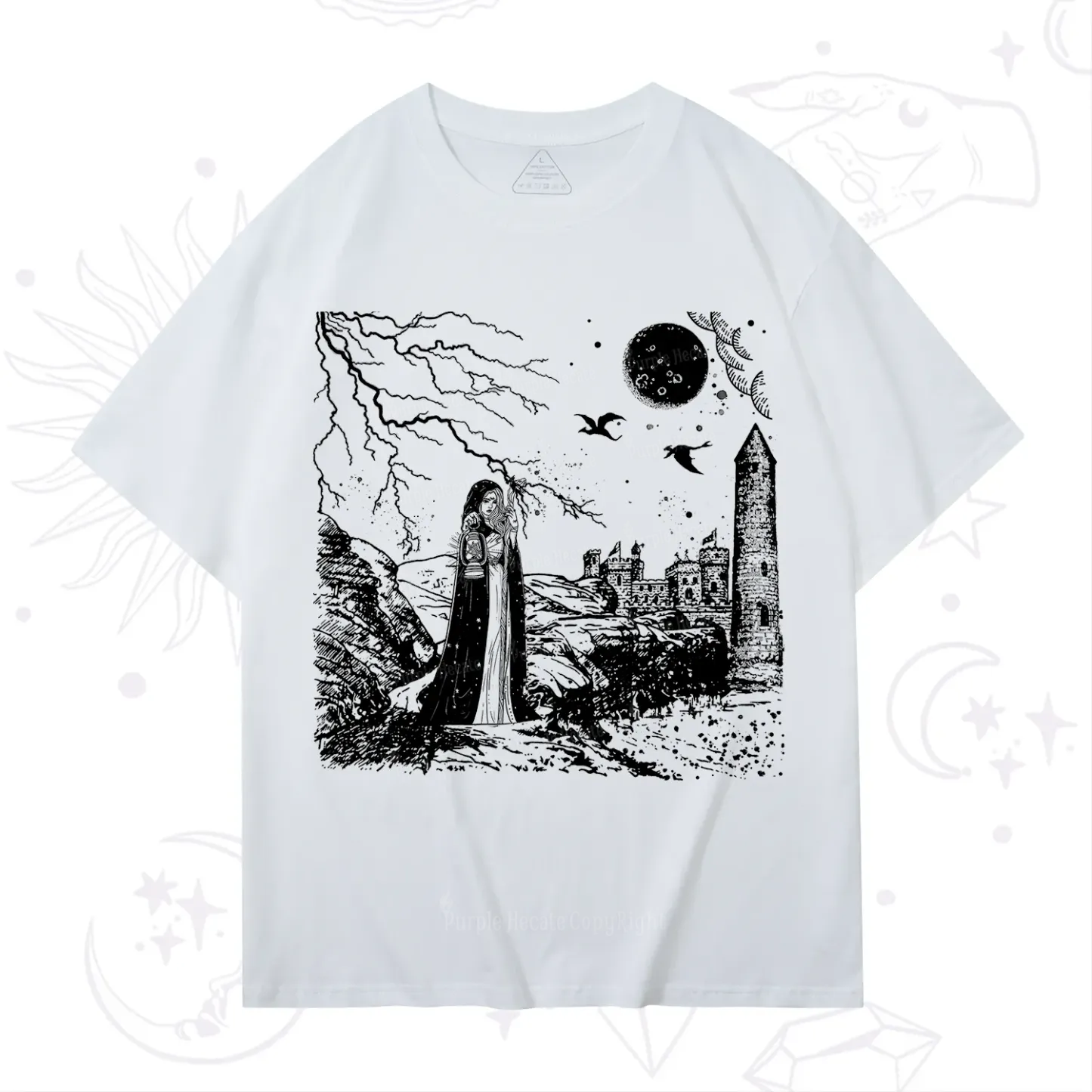 Purplehecate Black Moon Witch Spell Casting T-Shirt