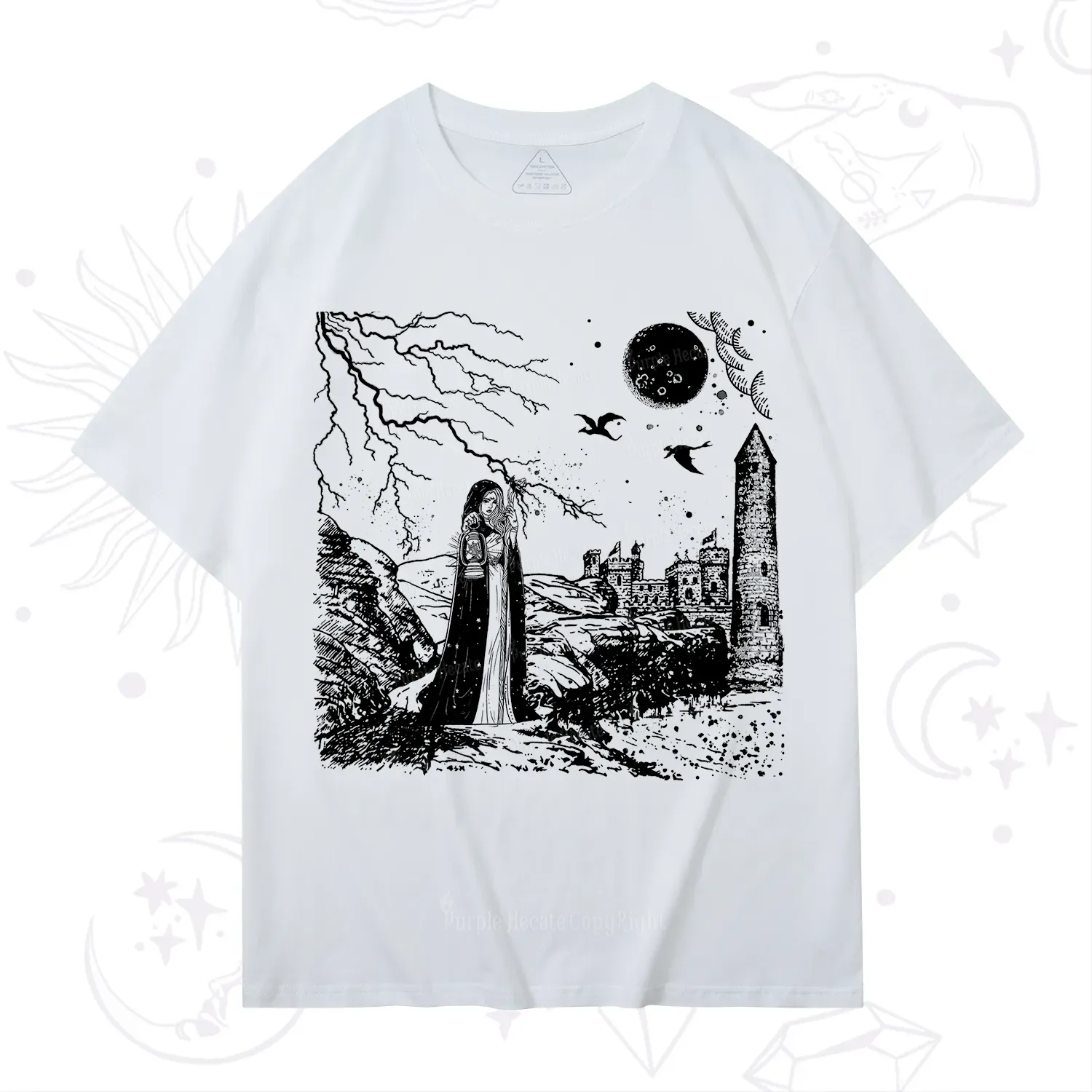 Purplehecate Black Moon Witch Spell Casting T-Shirt