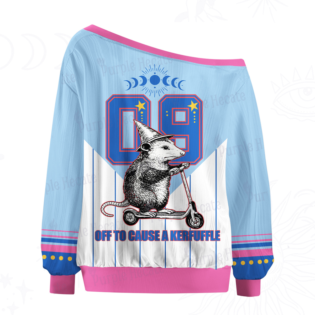 Purplehecate Off To Cause A Kerfuffle Off The Shoulder Graphic Jersey