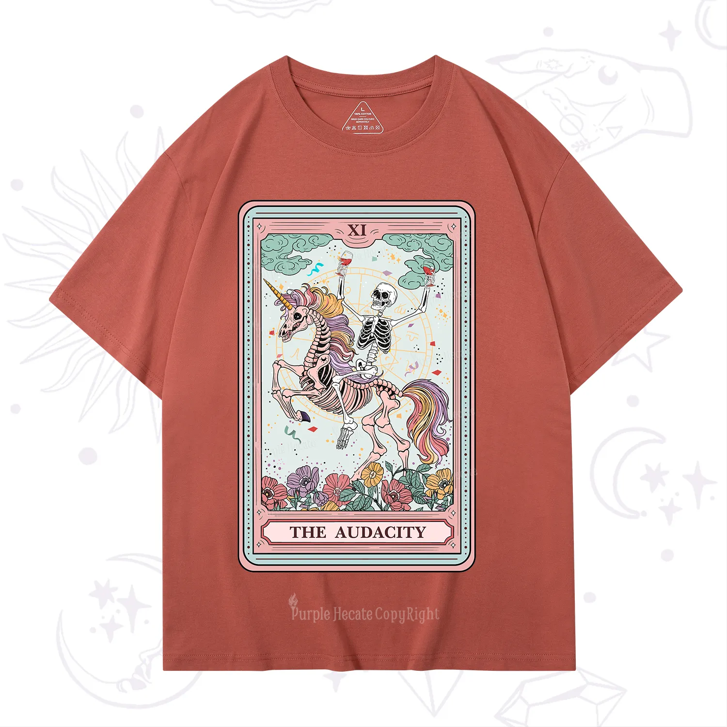 Purplehecate The Funny Skeleton Audacity Tarot T-Shirt