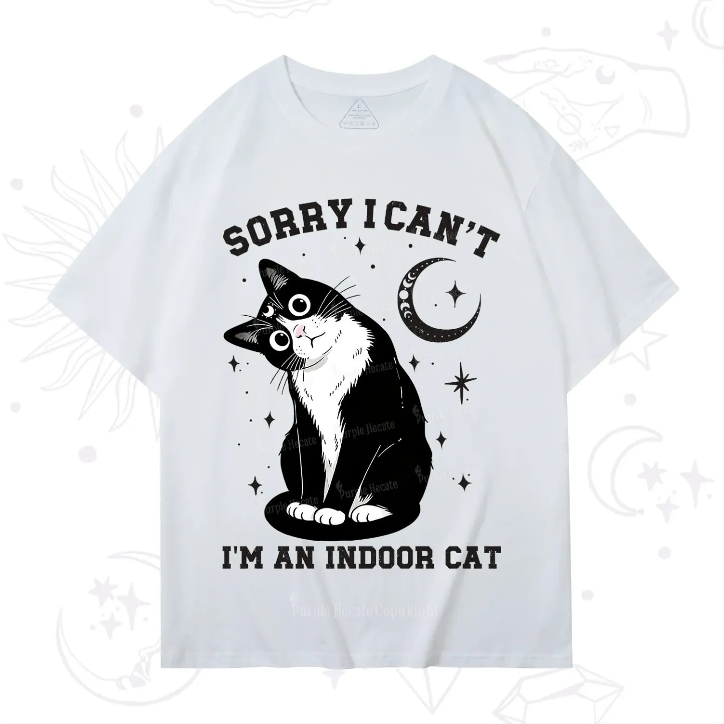 Purplehecate Sorry I Can't Go I'm an Indoor Cat T-Shirt