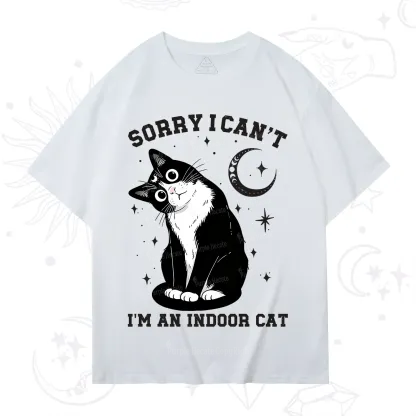 Purplehecate Sorry I Can't Go I'm an Indoor Cat T-Shirt