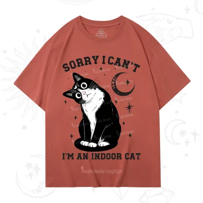 Purplehecate Sorry I Can't Go I'm an Indoor Cat T-Shirt