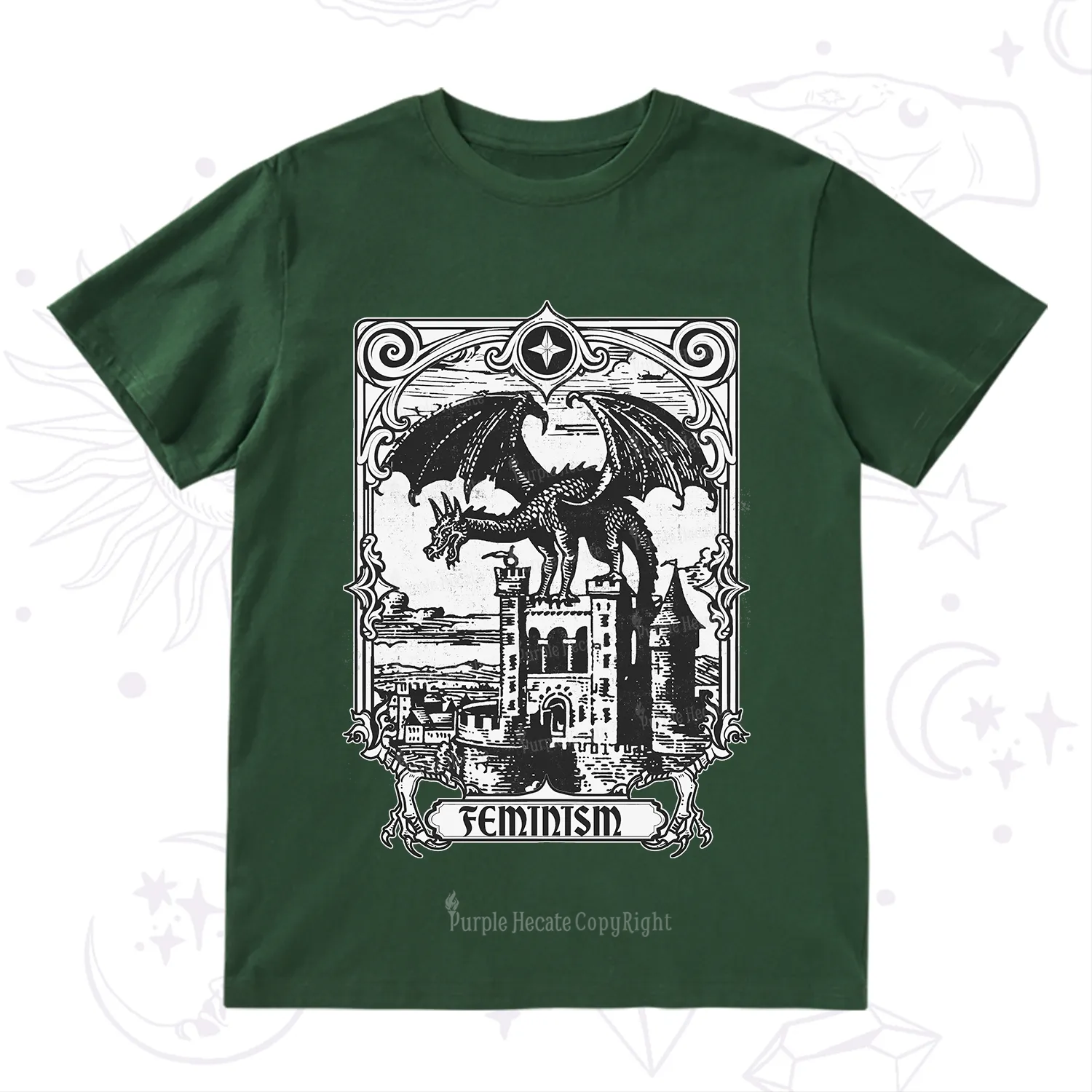 Purplehecate Medieval Feminist Dragon T-Shirt