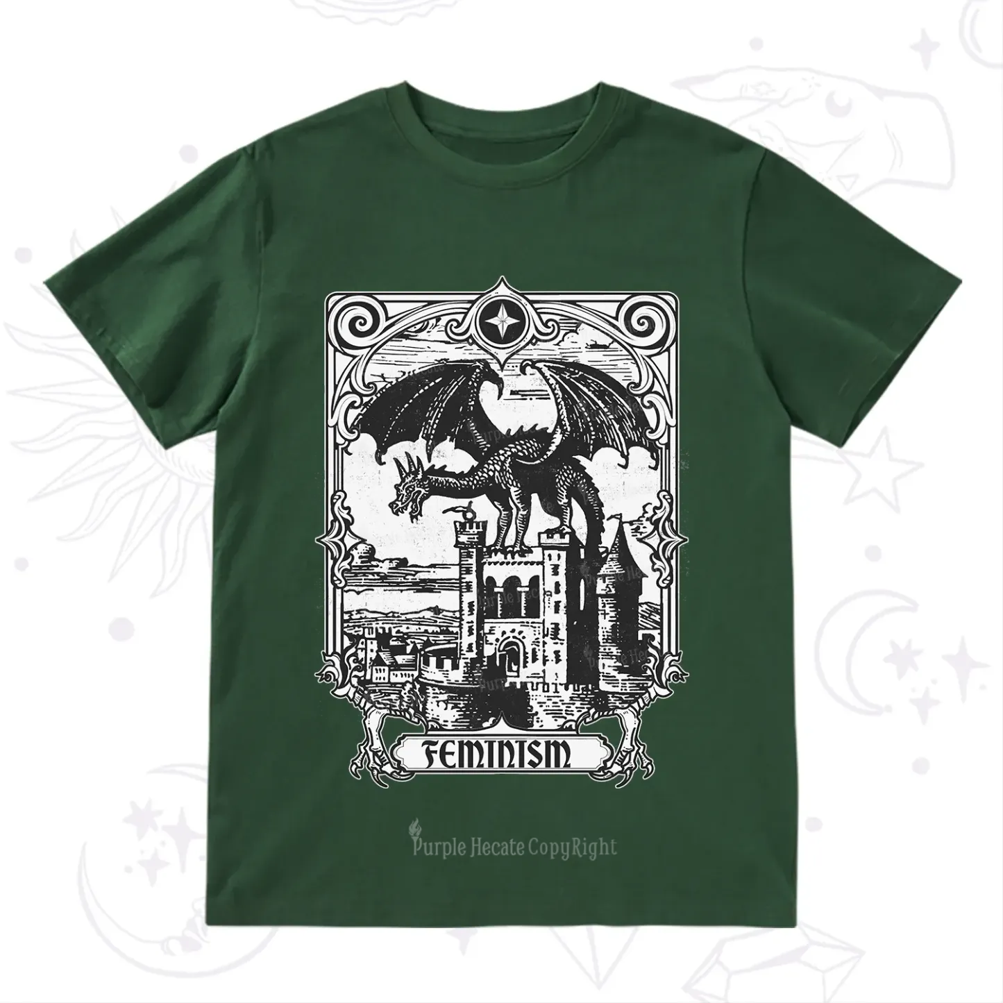 Purplehecate Medieval Feminist Dragon T-Shirt