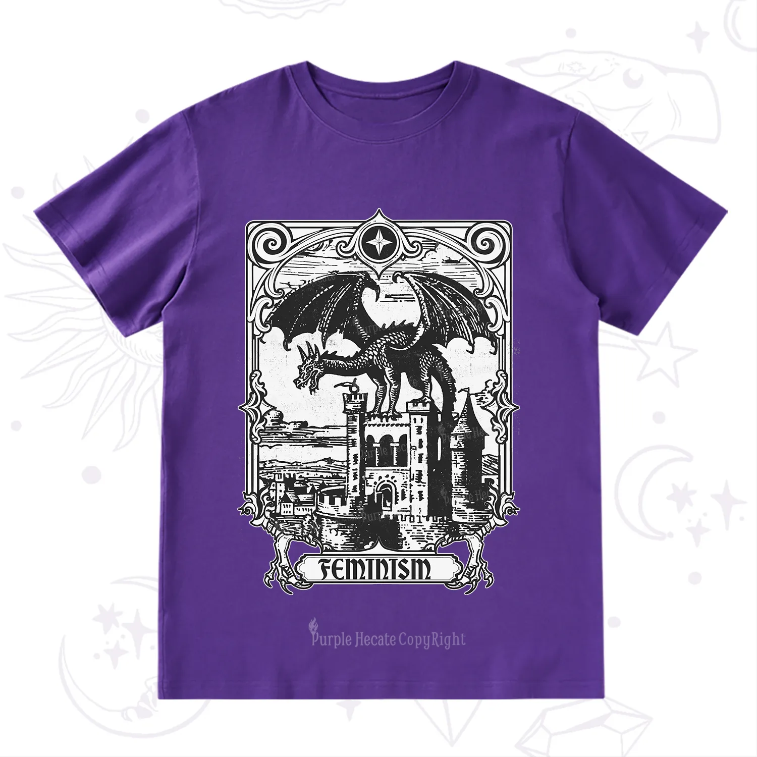 Purplehecate Medieval Feminist Dragon T-Shirt